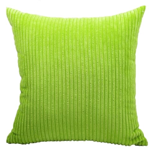1 Pc Large Cushion Cover Supersoft Corduroy Pillow Case Nordic Striped Decorative Pillow Cover-Green Pillow case,80 x 80 cm von PLBSE