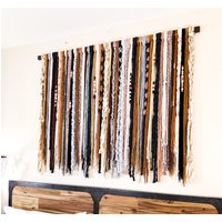 Boho Garn Wandbehang, Wandteppich, Wanddekor, Fiber Art, Makramee Southwestern, Perlen Textil von PLCDesignStudio