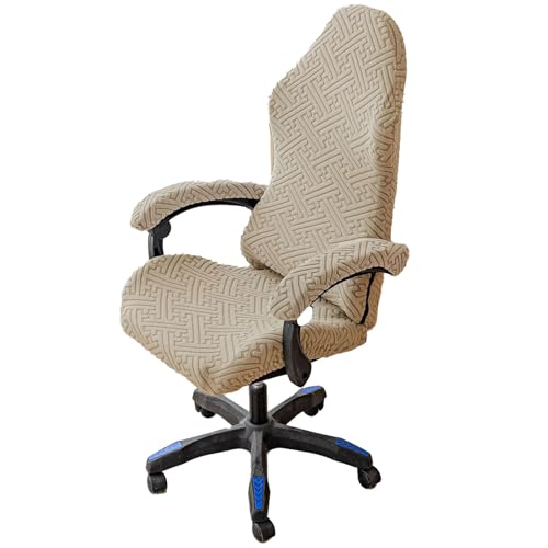 PLCIVSA Gaming Stuhlbezüge Dehnbare Gamingstuhl-Bezüge Gaming Stuhl Bezug Universal mit Armlehnen Abdeckung Bezug Für Bürostuhl Sitzfläche Protector Bürostuhlabdeckung Waschbar(Light Coffee) von PLCIVSA