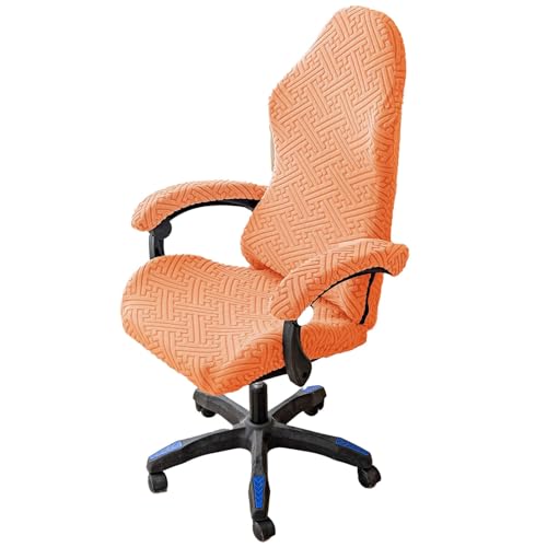 PLCIVSA Gaming Stuhlbezüge Dehnbare Gamingstuhl-Bezüge Gaming Stuhl Bezug Universal mit Armlehnen Abdeckung Bezug Für Bürostuhl Sitzfläche Protector Bürostuhlabdeckung Waschbar(Orange) von PLCIVSA