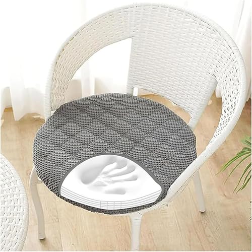 PLCIVSA Sitzkissen Stuhlauflage 30×30/40×40/45×45cm,Stuhlkissen Rund rutschfest Waschbar,Sitzkissen Stuhl mit Reißverschluss,Sitzpolster Samtbezug,für Indoor/Esszimmer/Küche(Color4,2pcs:30cm/12in) von PLCIVSA