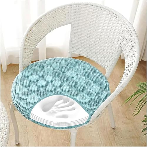 PLCIVSA Sitzkissen Stuhlauflage 30×30/40×40/45×45cm,Stuhlkissen Rund rutschfest Waschbar,Sitzkissen Stuhl mit Reißverschluss,Sitzpolster Samtbezug,für Indoor/Esszimmer/Küche(Color8,4pcs:35cm/14in) von PLCIVSA