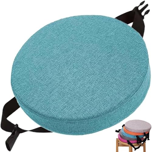 PLCIVSA Stuhlkissen Rund 30/35/40/45/50cm,35D Schaumstoff Sitzkissen,mit rutschfeste Schnalle Stuhlauflage, Bequeme Waschbare Sitzpolster,für Küche, Schule, Boden,Esszimmer(Color6,30x30x3cm) von PLCIVSA