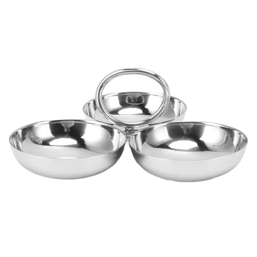 3 in 1 Snackteller Dessertschale mit Trennwand Praktisches Obsttablett aus Edelstahl leicht zu reinigen Küchengeschirr 3 in 1 Snackteller Dessertschale mit Trennwand Praktisches Obsttablett aus Edelstahl leicht zu reinigen Küchengeschirr von PLCPDM