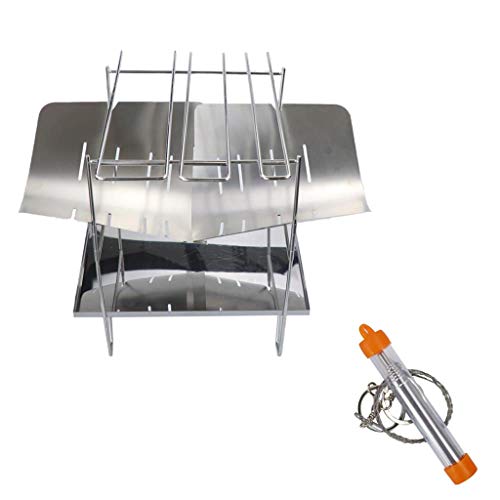 Camping Holzofen Grill Faltbarer Edelstahl Brennholz Buring Ofen Für Camping Kochen Picknick BBQ Supplies Für Zelt von PLCPDM