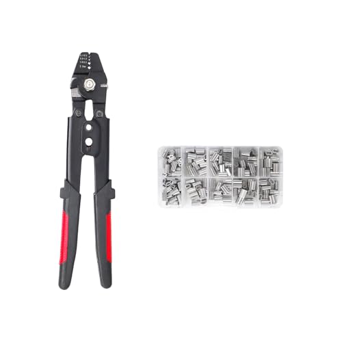 Drahtseil Crimping Tool Fischerei Crimping Zange Doppelkrimpleeves Heavy Duty Draht Leader Fishing Crimper Seilseil CRIMP Kit Kit von PLCPDM