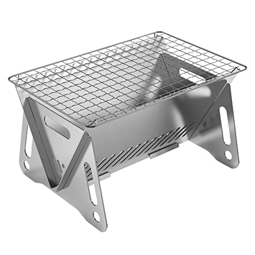 Edelstahl Backpacking Holzofen Tragbar Brennen mit Grillrosten für BBQ Holz Outdoor Indoor Zubehör Zubehör/Ventilator Camping Outdoor Thermometer von PLCPDM