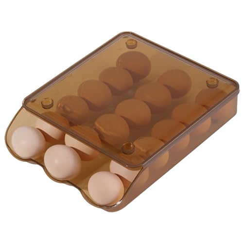 Eier-Aufbewahrungsbox für Zuhause, Küche, Kühlschrank, automatischer Eierhalter, Schubladenorganizer, mehrschichtiger Behälter, stapelbarer Behälter von PLCPDM