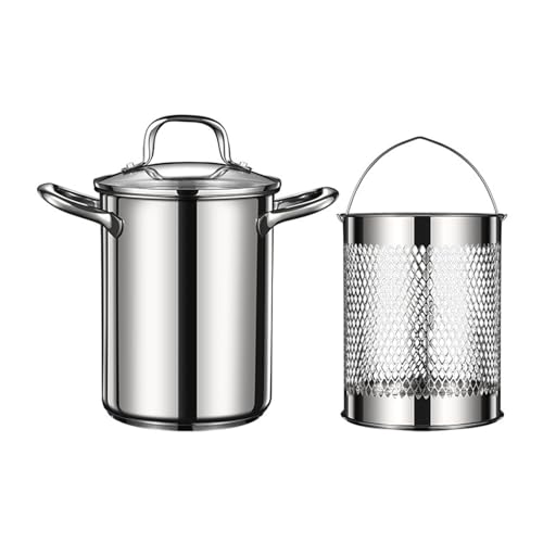 Fritteusen-Set mit großem Fassungsvermögen und Korb und Deckel, Fettfritteusen, Töpfe, Fritteusen, Bratentöpfe von PLCPDM