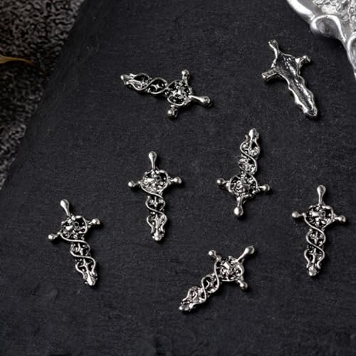 PLCPDM 10 Stück/Set Vintage Totenkopf Herz Nagel Charms Nail Art Dekoration Metall Nagel Maniküre Zubehör Nageldekoration PLCPDM 10 Stück/Set Vintage Totenkopf Herz Nagel Charms Nail Art Dekoration Metall Nagel Maniküre Zubehör Nageldekoration von PLCPDM