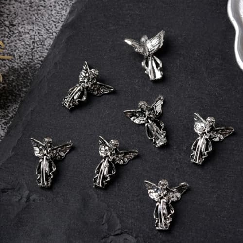 PLCPDM 10 Stück/Set Vintage Totenkopf Herz Nagel Charms Nail Art Dekoration Metall Nagel Maniküre Zubehör Nageldekoration von PLCPDM