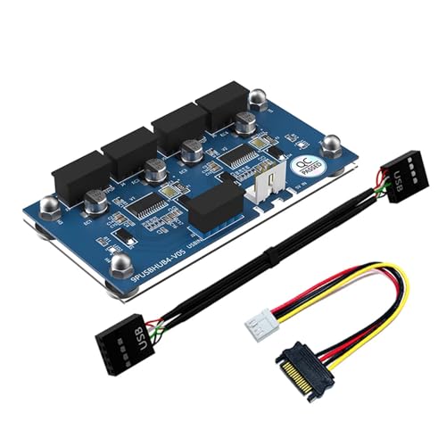 PLCPDM 4Port USB 2 0 9Pin Header USB Hubs Splitter Magnetische Basis Multiplier Für Einfache Installation Desktops Erweiterung Splitter von PLCPDM
