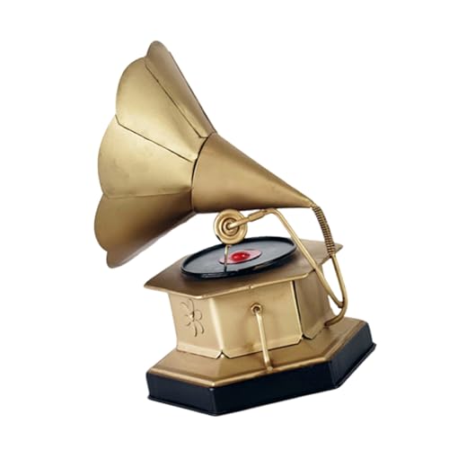 PLCPDM Antikes Metall-Grammophon, Nachbildung, Vintage-Stil, Phonograph-Skulptur, Ornament, Büro, Schreibtisch, Dekoration, handgefertigt, Geschenk, antikes Metall-Grammophon, Heimakzent PLCPDM Antikes Metall-Grammophon, Nachbildung, Vintage-Stil, Phonograph-Skulptur, Ornament, Büro, Schreibtisch, Dekoration, handgefertigt, Geschenk, antikes Metall-Grammophon, Heimakzent von PLCPDM