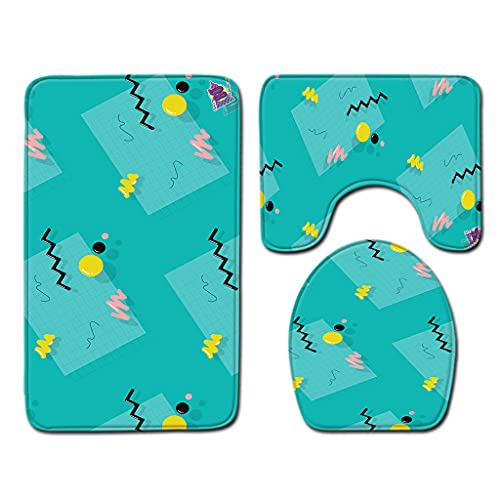 PLCPDM Badezimmer-Badematte, WC-Abdeckung, 3er-Set, für Zuhause, Badezimmer, Waschraum, Dekoration, Polyester-Matten-Sets PLCPDM Badezimmer-Badematte, WC-Abdeckung, 3er-Set, für Zuhause, Badezimmer, Waschraum, Dekoration, Polyester-Matten-Sets von PLCPDM