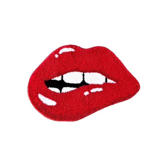 PLCPDM Elegante Herz-Lippenmatte, Valentinstag-Bodenmatte, dekorative Fußmatte, rutschfester Teppich für Wohnzimmer, Sofa, Badezimmer, Heimdekoration PLCPDM Elegante Herz-Lippenmatte, Valentinstag-Bodenmatte, dekorative Fußmatte, rutschfester Teppich für Wohnzimmer, Sofa, Badezimmer, Heimdekoration von PLCPDM