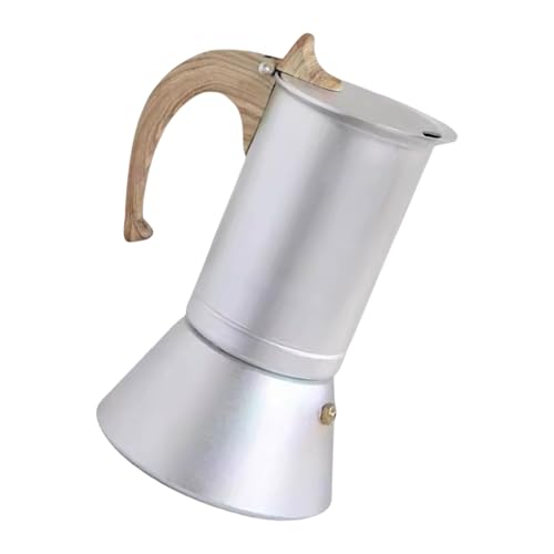 PLCPDM Italienische Mokas Töpfe 150 Edelstahl Kaffeemaschine Mit Hitzebeständigem Holzgriff Für Elektrische Herd Verwenden Druckretention Kaffee Kaffee Kaffee Maker Verwenden von PLCPDM
