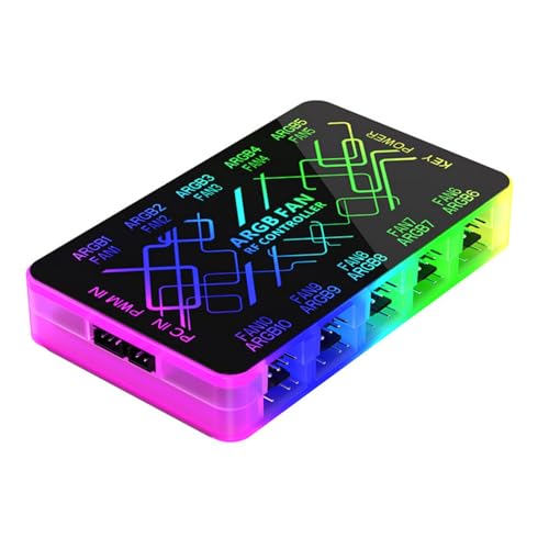 PLCPDM Magnetlüfter Hubs Splitter 2 IN1 / ARGB 1 Bis 10 Hubs Für PC Falllüfter Mit Fernbedienung Und 2Sata Stromverbindung PLCPDM Magnetlüfter Hubs Splitter 2 IN1 / ARGB 1 Bis 10 Hubs Für PC Falllüfter Mit Fernbedienung Und 2Sata Stromverbindung von PLCPDM