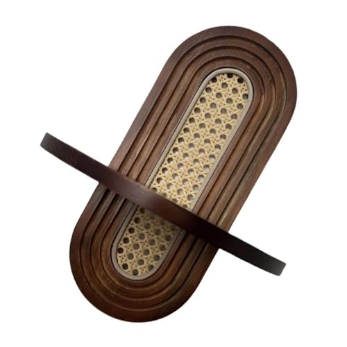 PLCPDM Modernes Rattan Schwimmendes Mit Hölzernen Gewölbten Design Für Wanddekore Innenpflanzen Fotos Display Stand Home Dekoration Rattan Wandlager Rack Rack von PLCPDM