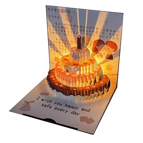 PLCPDM Musical Happy Birthday Card Mit Licht Und Sound Grußlicht Und Musik Für Kinder Erwachsene Multicolor LED Partyeinladungskarte von PLCPDM