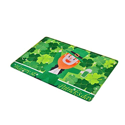 PLCPDM Patrick's Day Fußmatte für den Eingangsbereich, Kleeblatt, Frühling, irisches Festival, Kleeblatt, rechteckig, Bodenmatte von PLCPDM