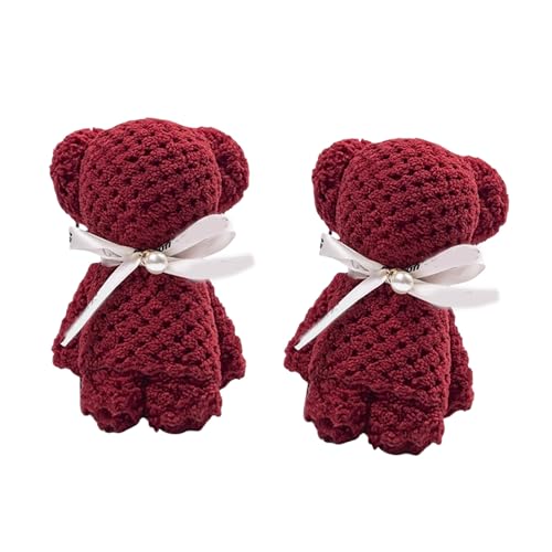 PLCPDM Set Von 2 Bärenhandtuch Geschenk 30x30 cm Bequeme Waschlappen Saugabsorbent Für Hochzeitsfeiern Brautduschen Lieferungen Absorption Handtücher von PLCPDM