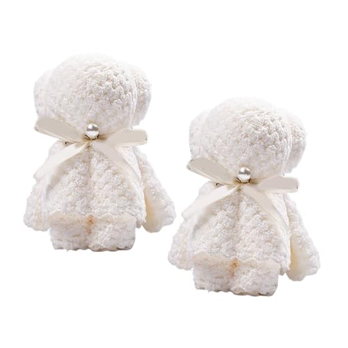 PLCPDM Set Von 2 Bärenhandtuch Geschenk 30x30 cm Bequeme Waschlappen Saugabsorbent Für Hochzeitsfeiern Brautduschen Lieferungen Absorption Handtücher von PLCPDM