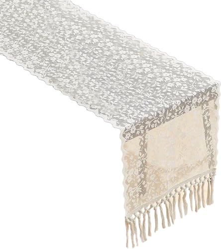 PLCPDM Spitzentischdecke im Vintage-Stil mit aufwendiger Stickerei für luxuriöse Esstischabdeckung von PLCPDM