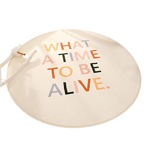 PLCPDM Teppichunterlage mit nordischen Regenbogen-Buchstaben, rund, 80 cm, für Kinder, Baby, zum Spielen, Krabbelmatte, Nachttisch, Bodenteppich, Kinderzimmer, Schlafzimmer, Dekoration PLCPDM Teppichunterlage mit nordischen Regenbogen-Buchstaben, rund, 80 cm, für Kinder, Baby, zum Spielen, Krabbelmatte, Nachttisch, Bodenteppich, Kinderzimmer, Schlafzimmer, Dekoration von PLCPDM