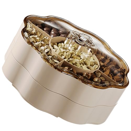 Trockenfruchtbehälter mit Deckel, 5 Fächer, Süßigkeitenspender, stilvolle Snack-Aufbewahrungsbox mit Deckel für Zuhause von PLCPDM