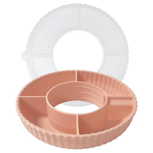 Praktisches Snacktablett Funktioneller Snackteller mit Deckel Funktioneller Snacks Teller für Tassenteiler Behälter Lebensmitteltablett von PLCPDM