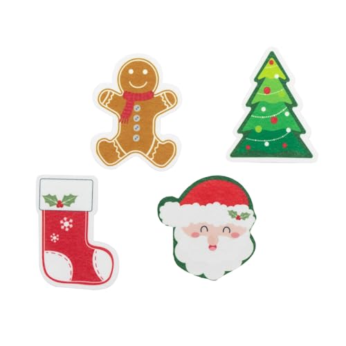 Set mit 4 weihnachtlichen Küchenschwämmen ohne Kratzer Reinigung Mehrzweckschwämme Weihnachtsmuster von PLCPDM
