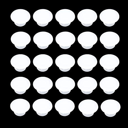 PLCatis Blindstopfen 100 Stück Abdeckstopfen 8mm Möbel Lochabdeckung Kunststoff Bohrlochabdeckkappen Weiß Transparent Möbel Abdeckkappen für Schrauben von PLCatis