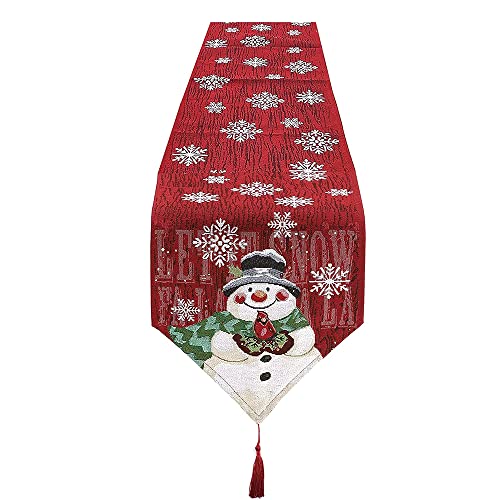 PLCatis Schneemann Weihnachten Tischläufer 183 × 33cm Gestickte Tischdecke Weihnachten Rot Weihnachtsläufer Waschbar Festliche Weihnachtstischdekoration mit Quasten für Tisch Dekoration PLCatis Schneemann Weihnachten Tischläufer 183 × 33cm Gestickte Tischdecke Weihnachten Rot Weihnachtsläufer Waschbar Festliche Weihnachtstischdekoration mit Quasten für Tisch Dekoration von PLCatis