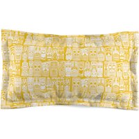 Retro Tiki Tropical Gelb Mikrofaser Kissen Sham, Mid Century Modern 2 Größen von PLEBOindustries