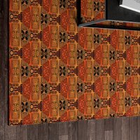 "Tiki Mid Century Modern Teppich ""Dornier""/Orange Montage Multifunktional Im Shabby Chic Stil." von PLEBOindustries