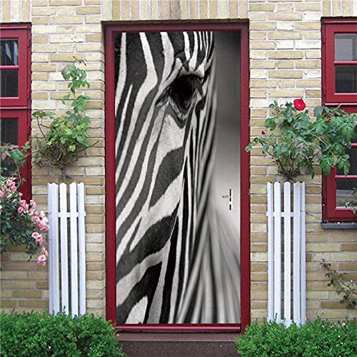 Diy 3D Türaufkleber Selbstklebend Tierisches Zebra 77 X 200 Cm Wand Türaufkleber Tür Verschönern Wasserdichte Dekoration Fototapete - Kinderzimmer Wohnzimmer Küche Schlafzimmer Tür Fotos Diy 3D Türaufkleber Selbstklebend Tierisches Zebra 77 X 200 Cm Wand Türaufkleber Tür Verschönern Wasserdichte Dekoration Fototapete - Kinderzimmer Wohnzimmer Küche Schlafzimmer Tür Fotos von PLEETS