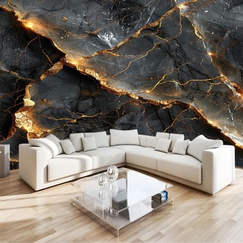 Tapeten Marmor schwarz gold textur Fototapete 250 x 175 cm Modern Effekt Wandbild Poster Dekoration für Wohnzimmer Schlafzimmer Flur Vlies Tapete Wandtapete Tapeten Marmor schwarz gold textur Fototapete 250 x 175 cm Modern Effekt Wandbild Poster Dekoration für Wohnzimmer Schlafzimmer Flur Vlies Tapete Wandtapete von PLEETS
