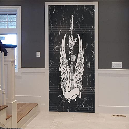 Türtapete 3D Türaufkleber Selbstklebend Türposter - Kreative Flügel Musikinstrument Gitarre 77 X 200 Cm - Türfolie Poster Pvc Abnehmbar Wasserdichte Door Stickers - Kinderzimmer Wohnzimmer Küche Schl Türtapete 3D Türaufkleber Selbstklebend Türposter - Kreative Flügel Musikinstrument Gitarre 77 X 200 Cm - Türfolie Poster Pvc Abnehmbar Wasserdichte Door Stickers - Kinderzimmer Wohnzimmer Küche Schl von PLEETS