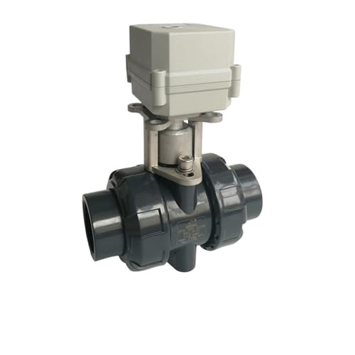 Tsai Fan DN40 PVC Water Control Electric PVC Valve BSP/NPT 1-1/2" DC12V DC24V Electric Shut Off Valve Metal Gears, IP67, CE(NPT THREAD_DC24V_CR303) von PLEFZUSLS