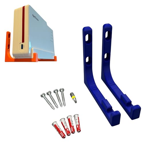 Wandhalterung für AVM Fritz! FritzBox 5690 Pro Halterung inkl. Befestigungsmaterial (Blau + Torx) von PLEXONE