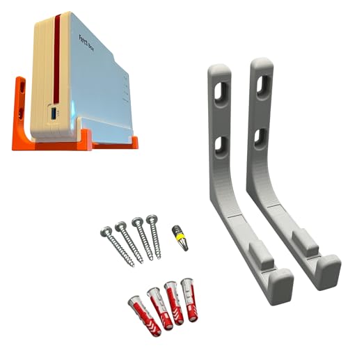 Wandhalterung für AVM Fritz! FritzBox 5690 Pro Halterung inkl. Befestigungsmaterial (Grau + Torx) von PLEXONE