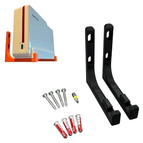 Wandhalterung für AVM Fritz! FritzBox 5690 Pro Halterung inkl. Befestigungsmaterial (Schwarz + Torx) von PLEXONE