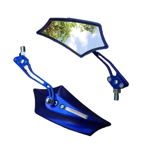 PLFMFVBLBG Motorrad Seitenspiegel 2 Pcs Universal 8 Mm 10 Mm Motorrad Rückspiegel Seite Spiegel Motorrad Modifizierte Zubehör Lenkerendenspiegel Motorrad(Blue) von PLFMFVBLBG
