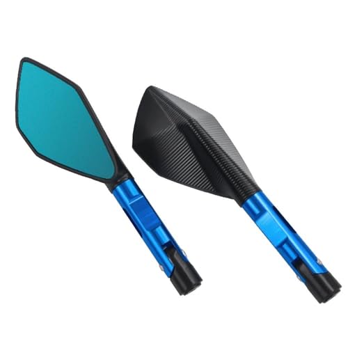 PLFMFVBLBG Motorrad Seitenspiegel Für CB650R Für CB1300 Für Hornet 600 Für CB 650R 1300 Motorrad Rückspiegel Seite Spiegel 8 MM 10 MM Schrauben Lenkerendenspiegel Motorrad(Blue) von PLFMFVBLBG