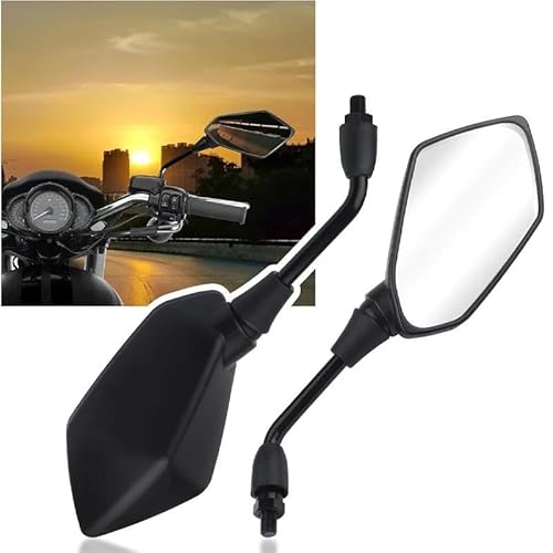 PLFMFVBLBG Motorrad Seitenspiegel Für Sportler 1 Paar M 8 M 10 Motocross Rückspiegel 22 Mm 7/8 "Motorrad Spiegel Motorrad Ersatzteile Lenkerendenspiegel Motorrad(M10) von PLFMFVBLBG