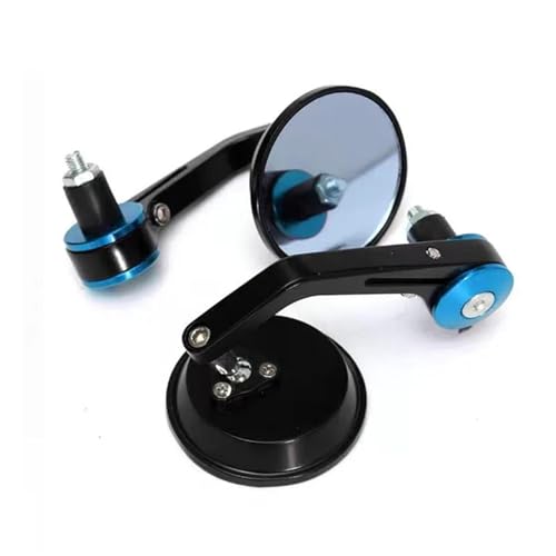 PLFMFVBLBG Motorrad Seitenspiegel Motorrad Montage Zubehör 22 Mm Lenker Ende Universal Spiegel Motorrad Rückspiegel Lenkerendenspiegel Motorrad(Blue) von PLFMFVBLBG