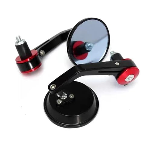 PLFMFVBLBG Motorrad Seitenspiegel Motorrad Montage Zubehör 22 Mm Lenker Ende Universal Spiegel Motorrad Rückspiegel Lenkerendenspiegel Motorrad(Red) von PLFMFVBLBG