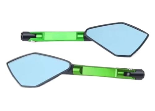 PLFMFVBLBG Motorrad Seitenspiegel Motorrad Rückspiegel Seite Spiegel 8 MM 10 MM Schrauben Universal Motorrad Modifizierte Zubehör Lenkerendenspiegel Motorrad(Green) von PLFMFVBLBG