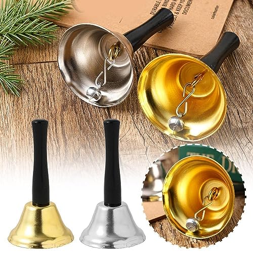 Metall Weihnachten Hand Glocke Edle Empfang Dinner-Party Decor Jingle Bells Weihnachten for Home Dekorationen Zubehör Baum W6G9 C von PLGEBR