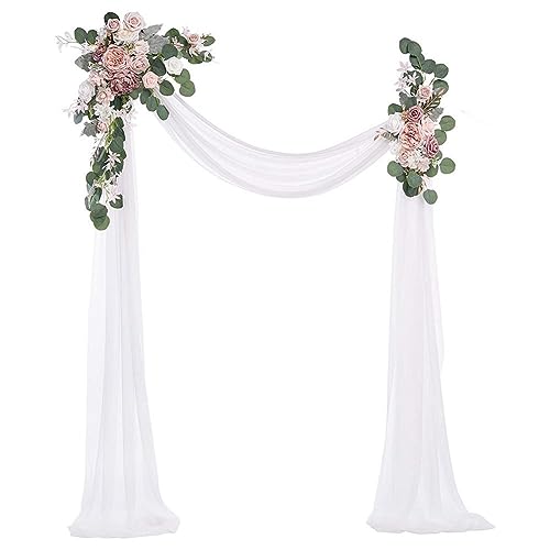 PLGEBR edding Bogenblumen-Set, künstliche Blumen mit Chiffon, Hochzeitsbogen Laube, Zeremonie für Hochzeitsvorhänge von PLGEBR